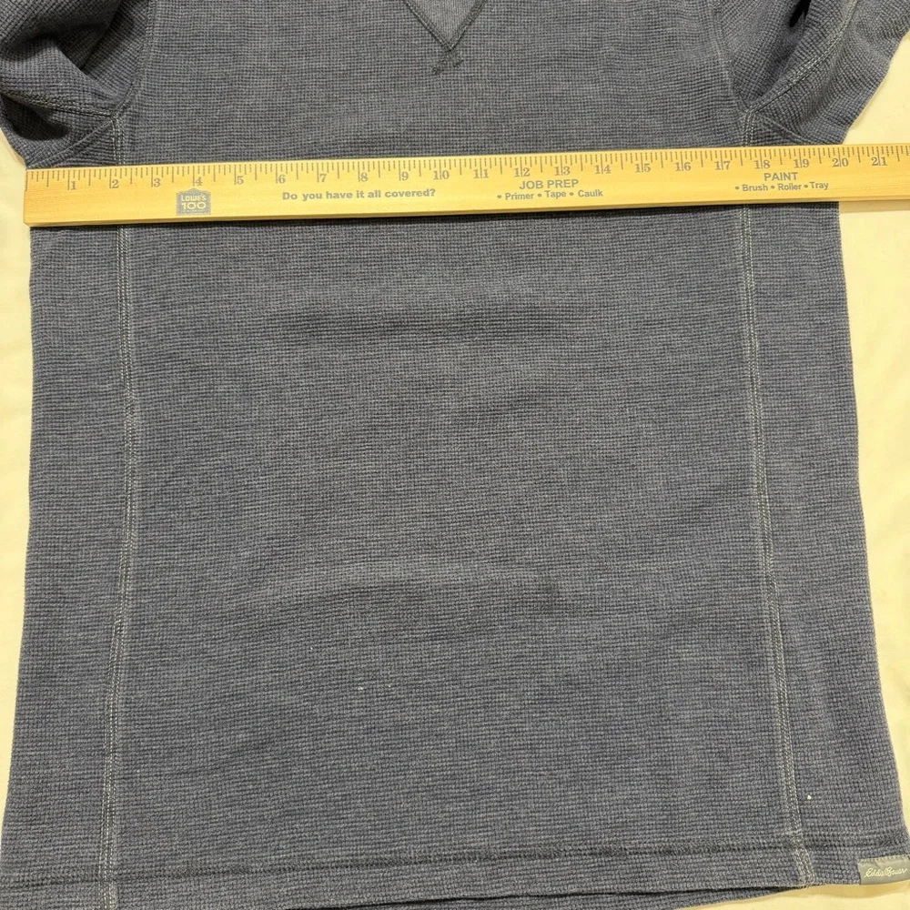 Eddie‎ Bauer Mens Navy Blue Waffle Knit Thermal Long Sleeve Crewneck M - Picture 11 of 13